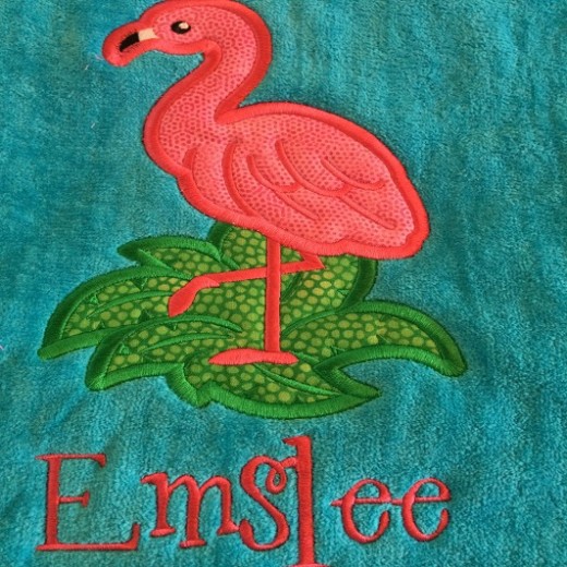flamingo beach towel